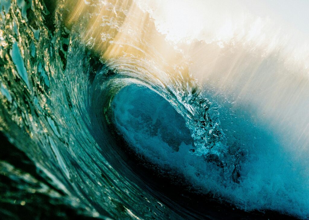 Captivating wave formation at Bondi Beach, showcasing nature's power in stunning detail.